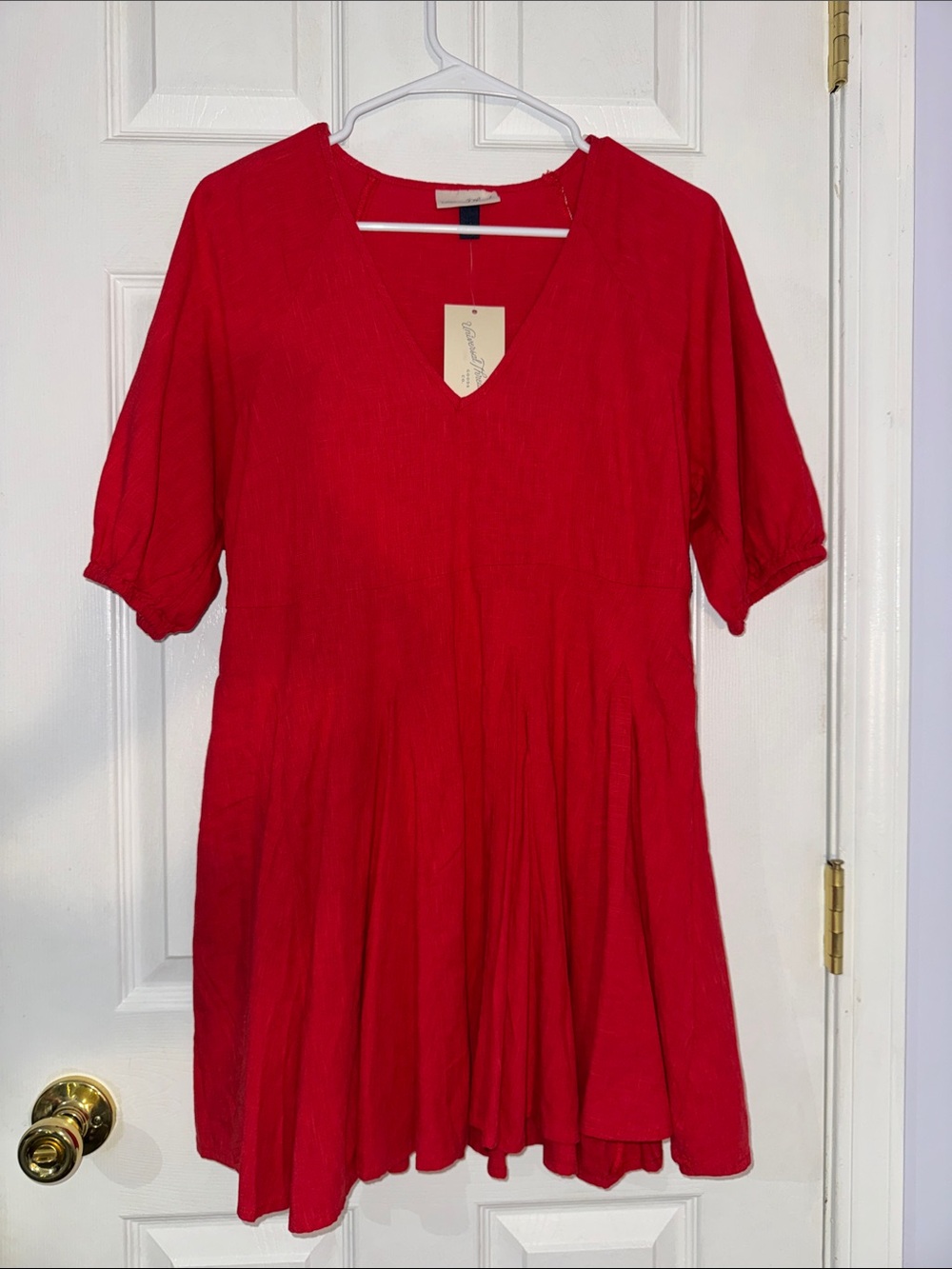 NWT Universal Thread Red V-Neck Flowing Tunic Dress XS